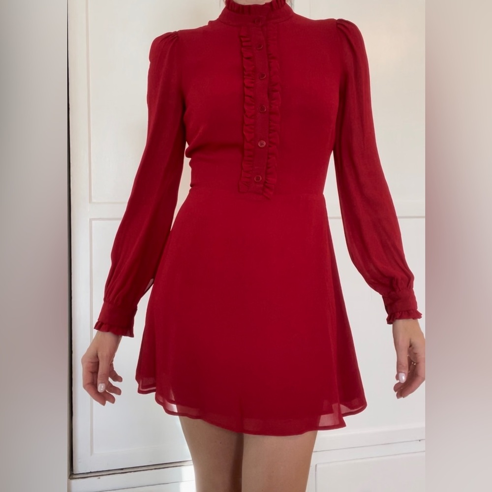 Reformation red retro dress